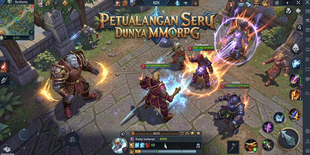 Tampilan utama gameplay 8ZK yang memukau dan mendebarkan.