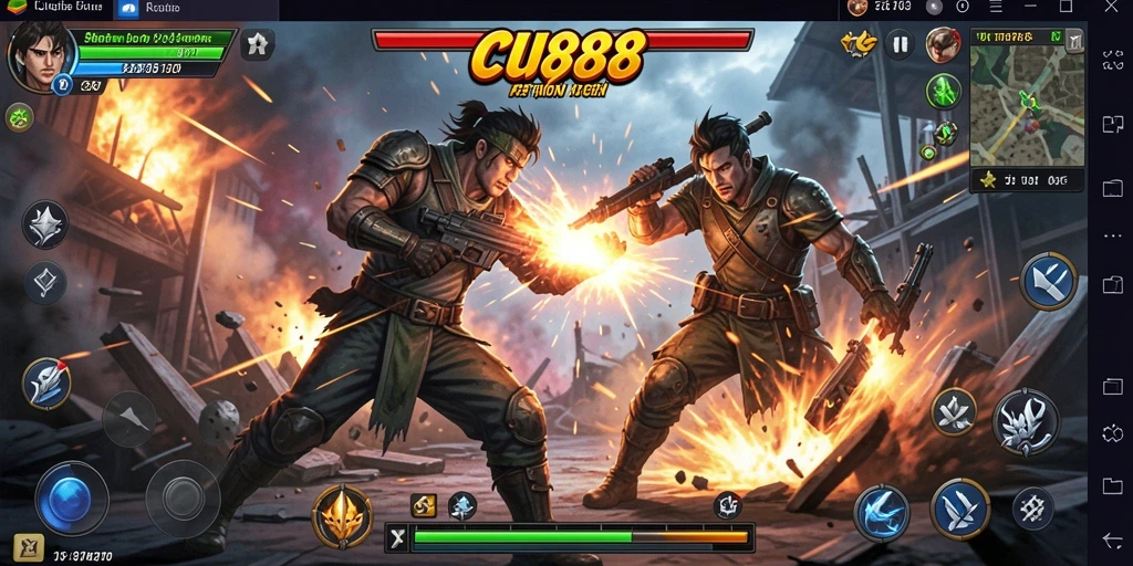 Screenshot CU888 menampilkan aksi pertarungan seru dan grafis memukau.