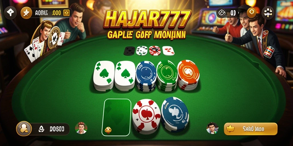 Tampilan gameplay seru dari permainan Gaple HAJAR777.