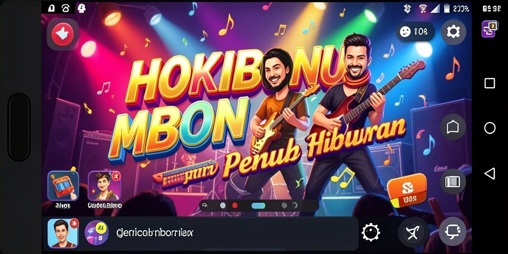 Tangkapan layar HOKIBONUS yang menunjukkan pengalaman bermain musik yang seru.