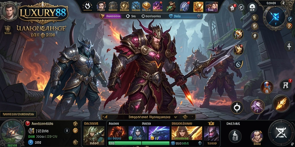Screenshot gameplay LUXURY88 yang menampilkan pertempuran epik antara pemain.
