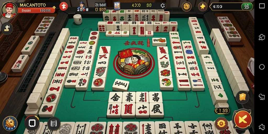 Screenshot MACANTOTO menampilkan keseruan gameplay Mahjong yang menarik.