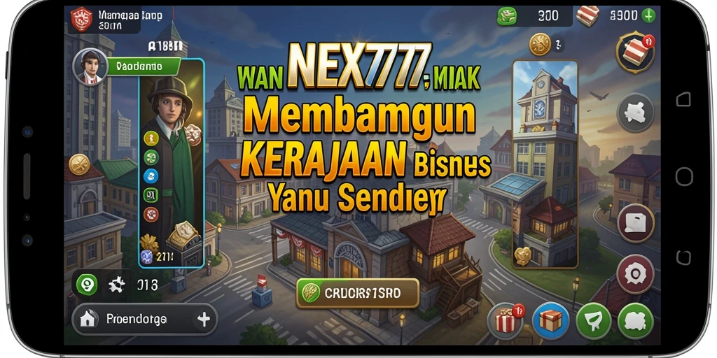 Screenshot gameplay NEX777 menampilkan pembangunan kerajaan bisnis yang menarik.