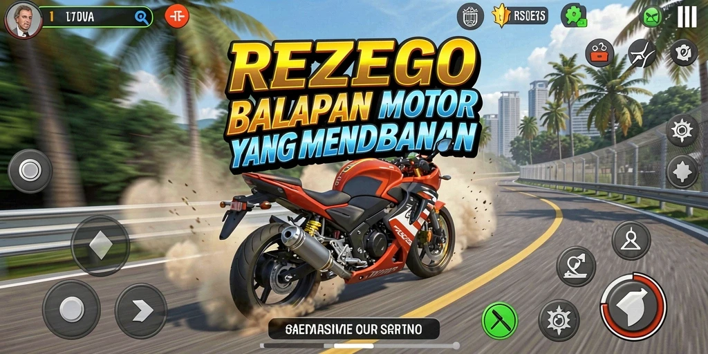 Tampilan gameplay seru balapan motor di REZEGO.