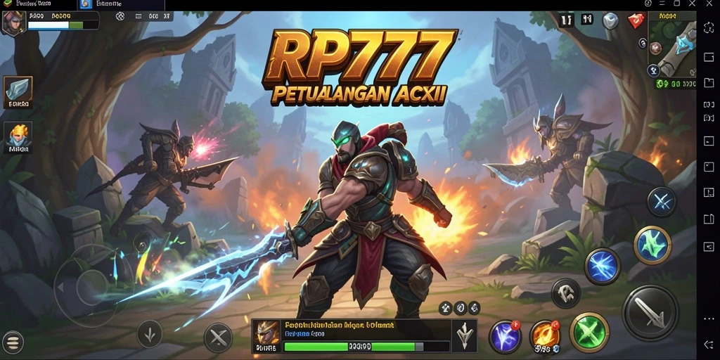 Tampilan gameplay RP777 dengan aksi petualangan yang mendebarkan.