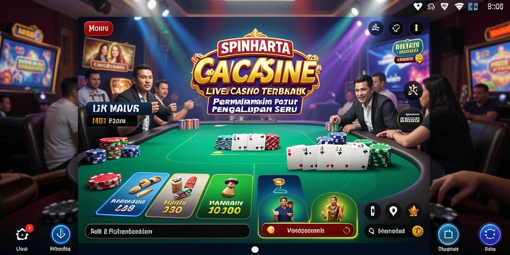Gameplay Live Casino yang seru dan interaktif di SPINHARTA.
