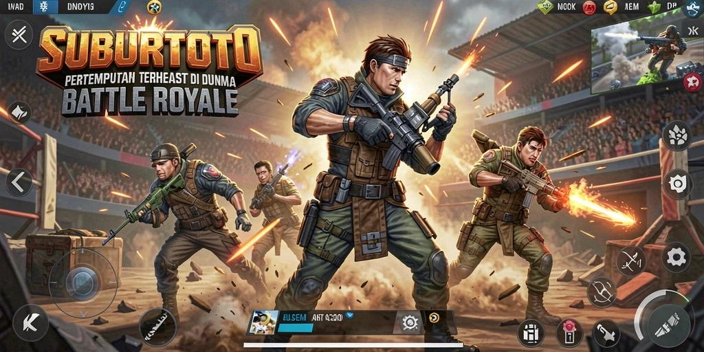 Tangkapan layar SUBURTOTO menampilkan aksi seru dalam Battle Royale.