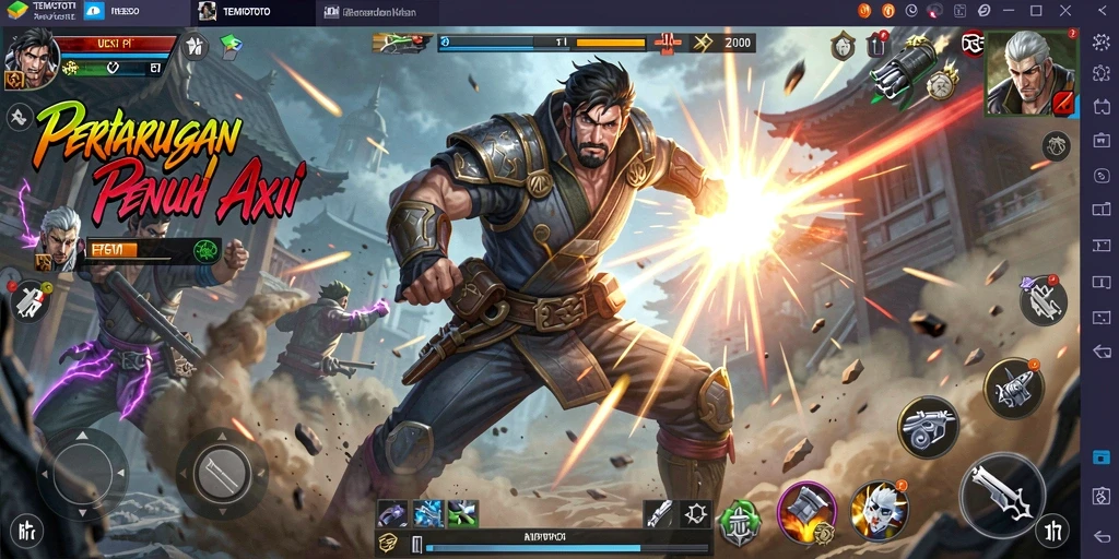 Tampilan gameplay TEMPOTOTO yang penuh aksi dan tantangan.